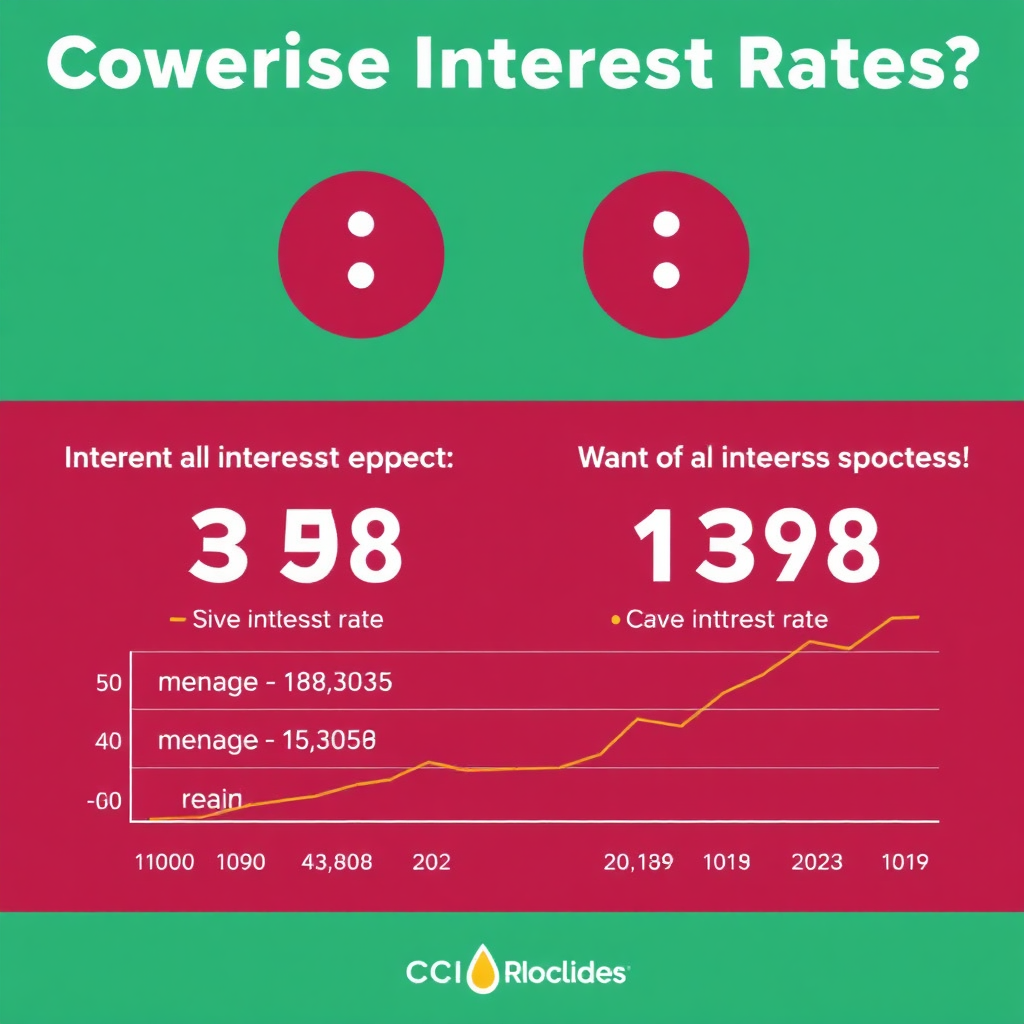 A visual representation of comparing interest rates, possibly using a chart or graph. Style: Analytical and informative.