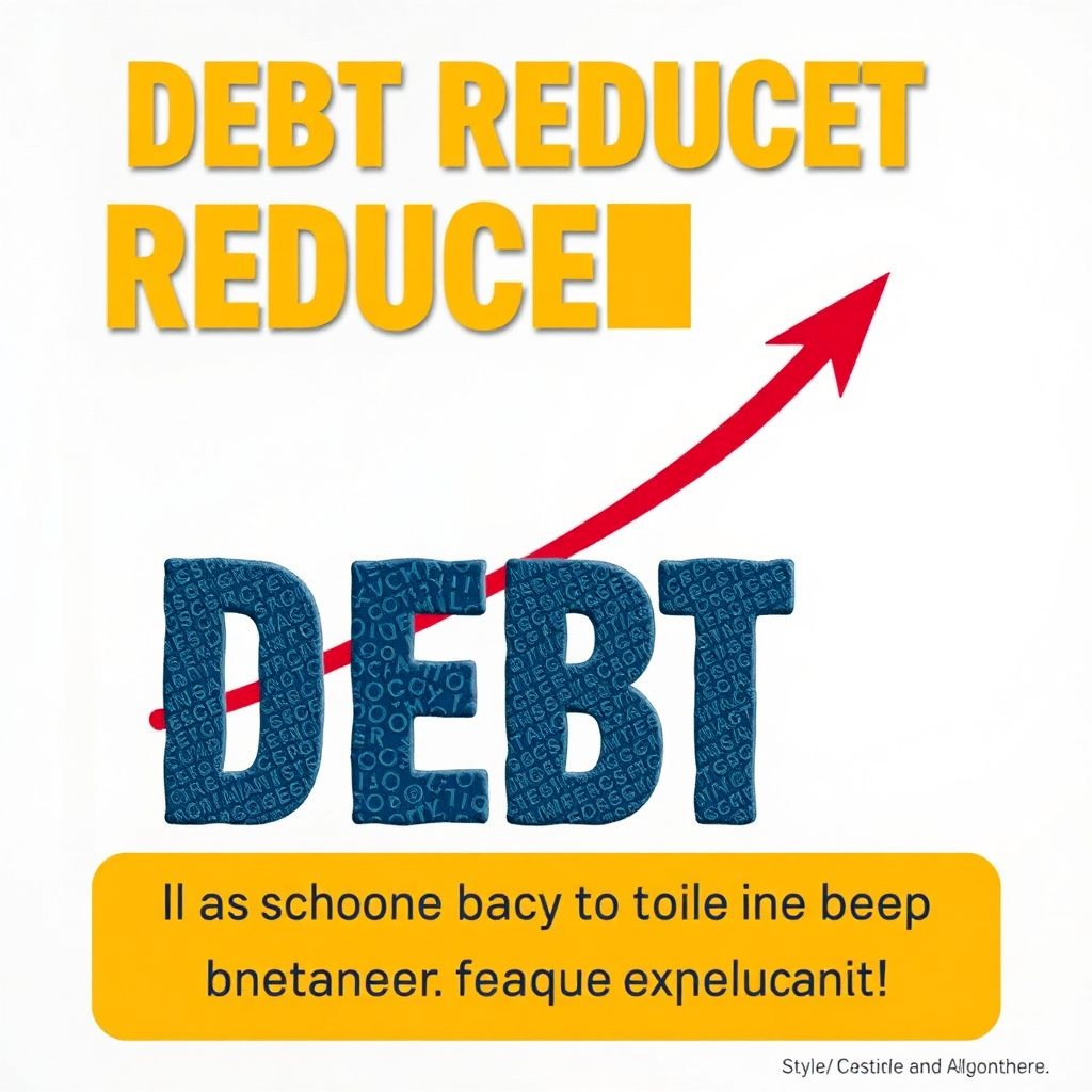A visual representation of debt being reduced, such as a graph showing a downward trend. Style: Positive and encouraging.