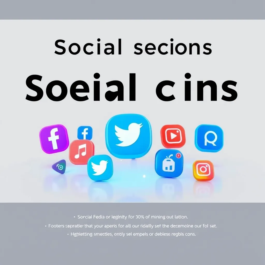 A website footer showcasing social media icons. The icons should be visually appealing and represent popular platforms like Facebook, Twitter, and Instagram. The footer should have a modern design, with a light grey background and the icons displayed in a vibrant color scheme.