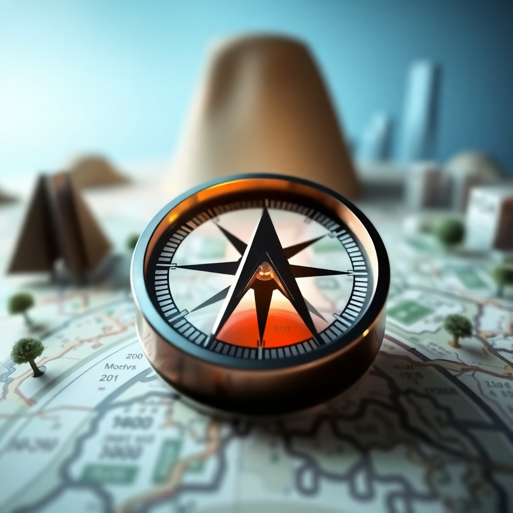 An image featuring a compass pointing towards a clear path in a complex financial landscape, symbolizing guidance and direction.