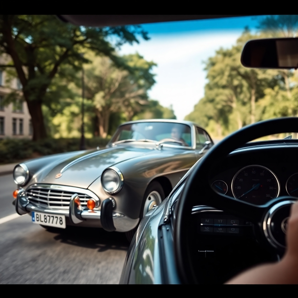 A clean, minimalist website interface showing a user-friendly online application form for a classic car loan. Progress bars and clear instructions should be visible. The overall look should be calming and trustworthy, with a classic car subtly featured in the background.