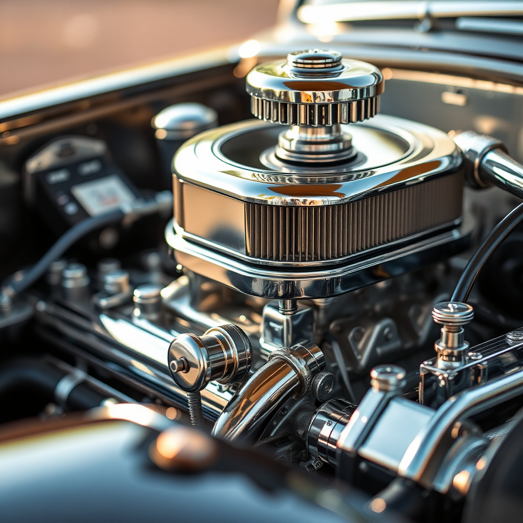 Vintage car engine detail