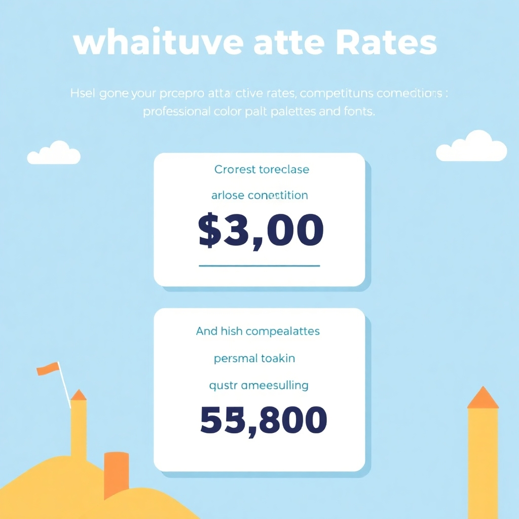 Infographic highlighting attractive rates compared to competitors. High resolution. Professional color palette and fonts.