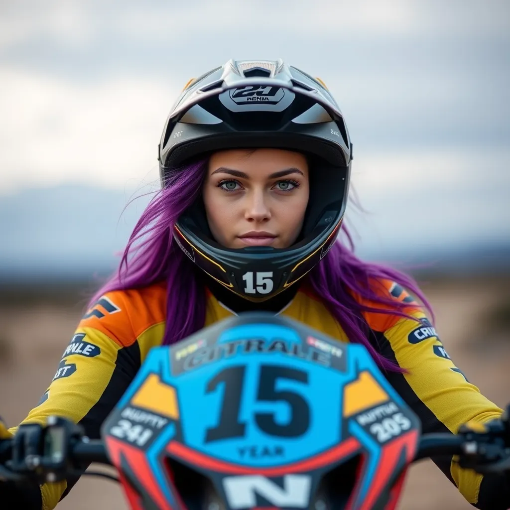 Generate a photorealistic, ultra-high quality image (8K resolution) of a rider on a brand new, vibrant red dirt bike, navigating a challenging off-road trail. The rider should be wearing full protective gear and a helmet, showcasing a sense of adventure and excitement. The background should be a scenic landscape of rugged terrain, lush greenery, and a clear blue sky. The lighting should be natural, with warm sunlight illuminating the scene, creating a sense of vibrancy and energy. Use a low angle perspective to emphasize the bike and the rider's dominance over the terrain. Include realistic details like dust kicked up by the wheels, the texture of the dirt track, and the reflective surfaces of the rider's gear. The image should have a dynamic feel, capturing the speed and thrill of off-road riding.  Style references:  National Geographic photography, Red Bull action sports imagery., ultra high resolution, photorealistic, 8K, hyperdetailed, cinematic lighting
