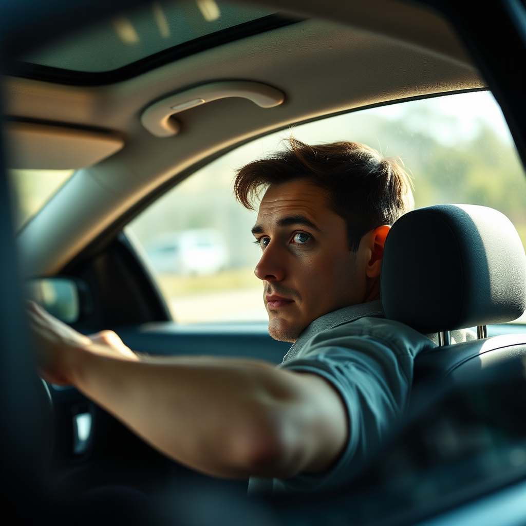 Driver checking blind spot