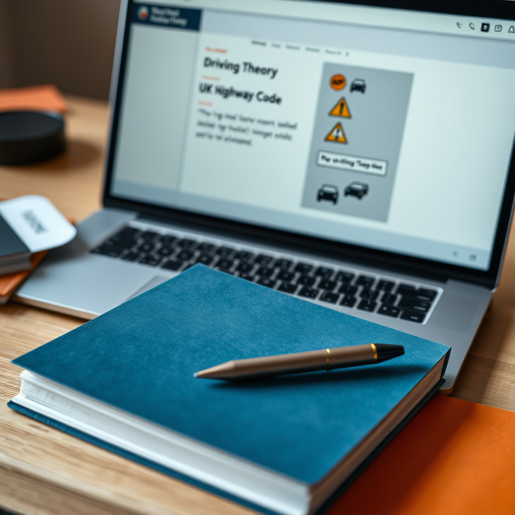 Driving theory test preparation materials and computer screen