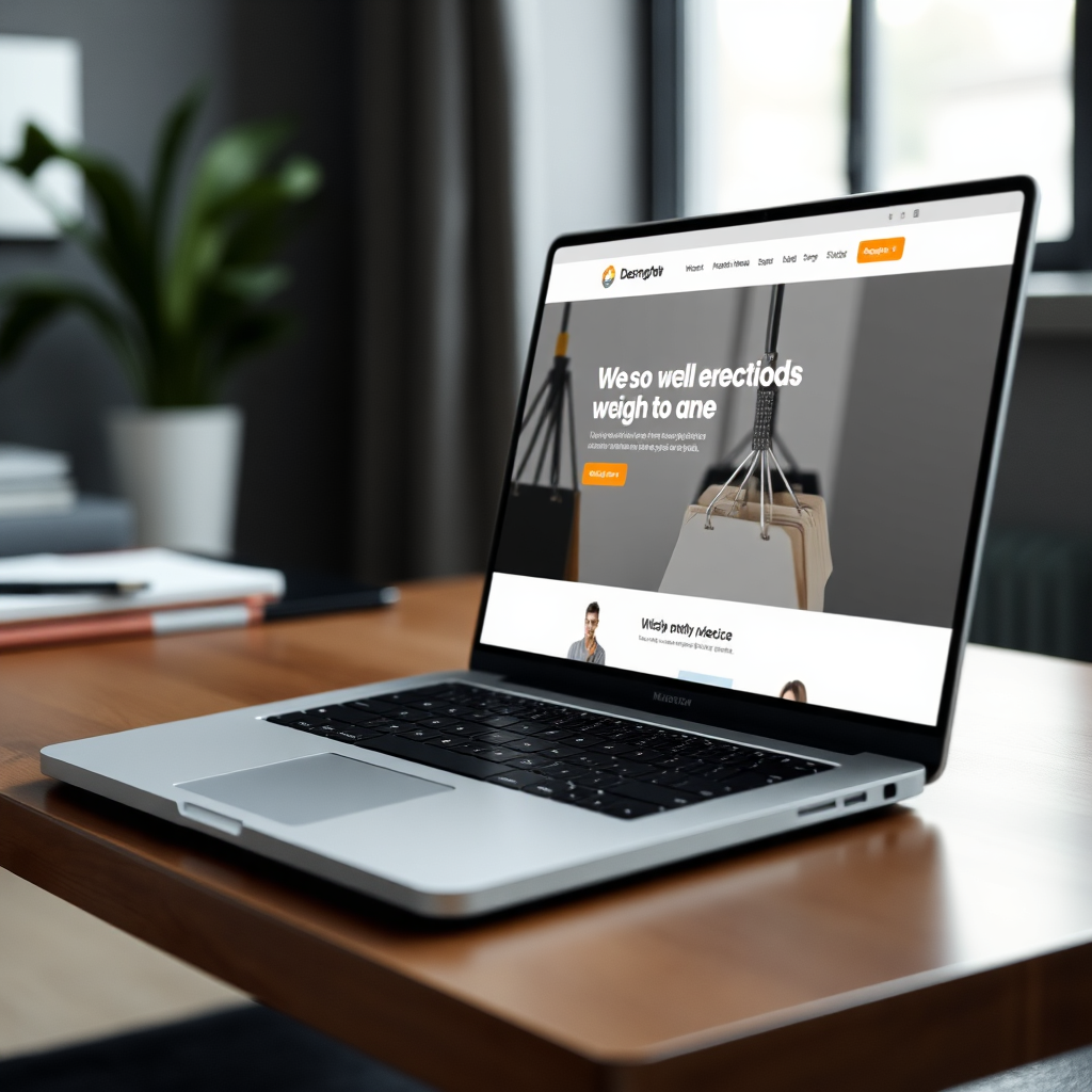 A sleek, modern web design mockup displayed on a laptop screen. The website features a clean layout with clear calls to action, high-quality images, and intuitive navigation. The design is responsive, adapting seamlessly to different screen sizes. The color scheme is professional and consistent with the brand's identity. The overall impression is user-friendly and visually appealing, showcasing the power of effective web design.