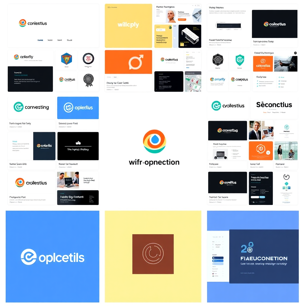 A visually stunning gallery showcasing a diverse range of graphic design projects. The layout is clean and modern, with a grid of thumbnails featuring logos, website mockups, and branding materials. Each thumbnail is carefully curated to highlight the project's unique style and creative approach. Hovering over a thumbnail reveals a brief description and a link to view the full project. The overall impression is professional and showcases the breadth of the design studio's capabilities.