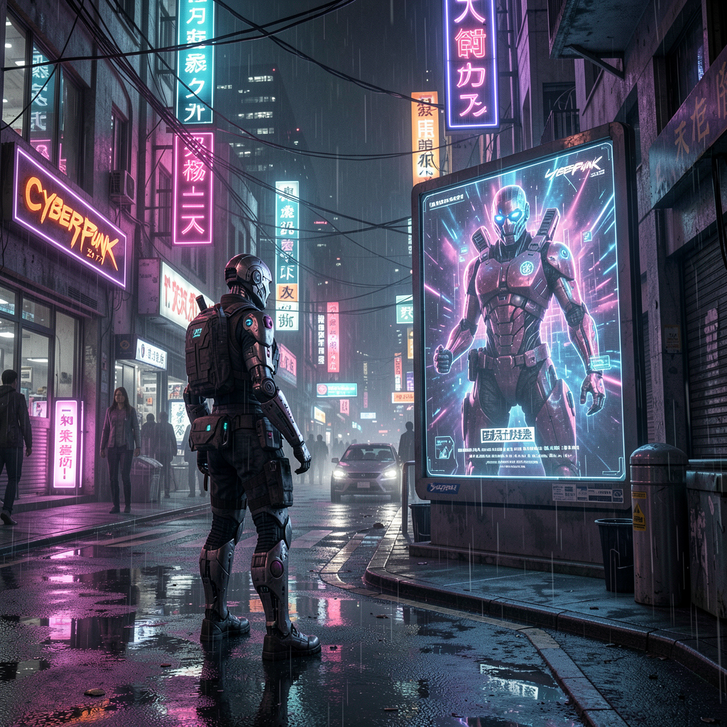 Cyberpunk 2077 street scene