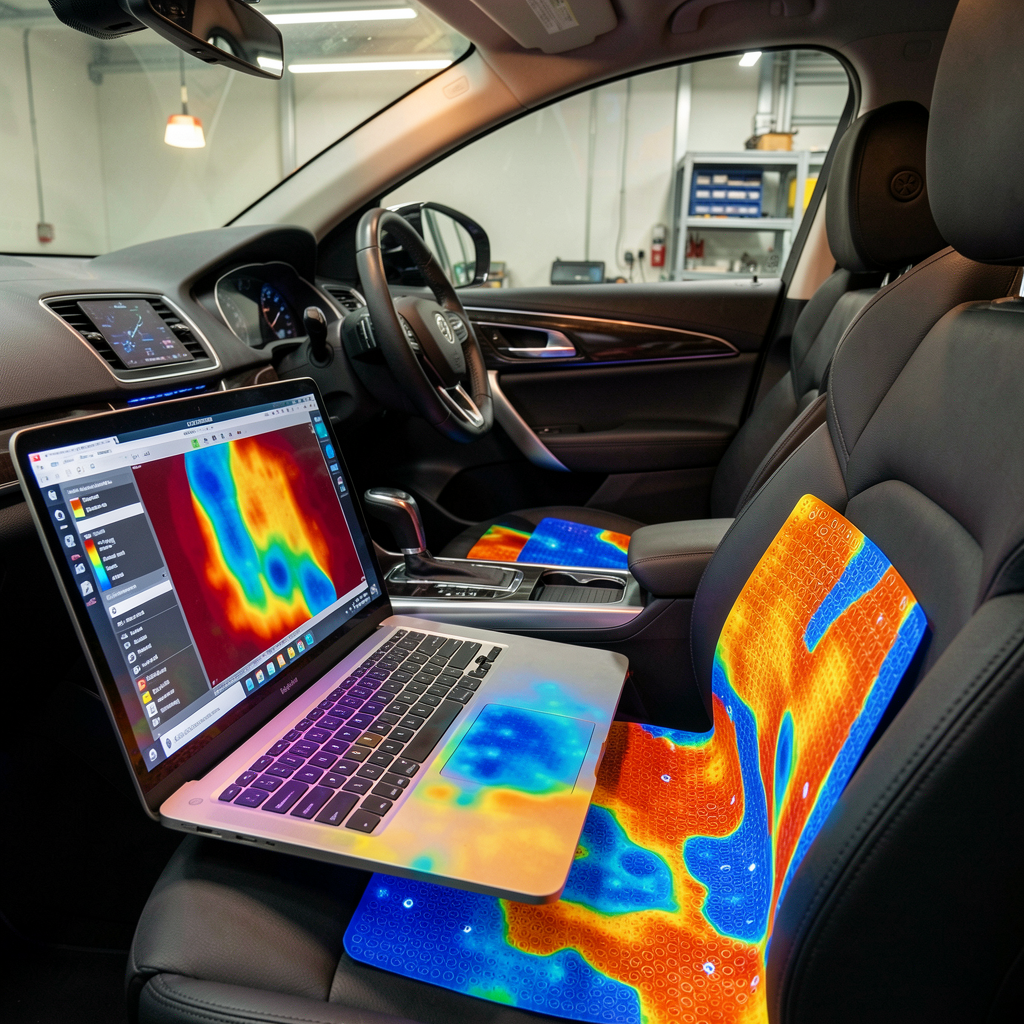 Automotive seat pressure mapping in vehicle interior