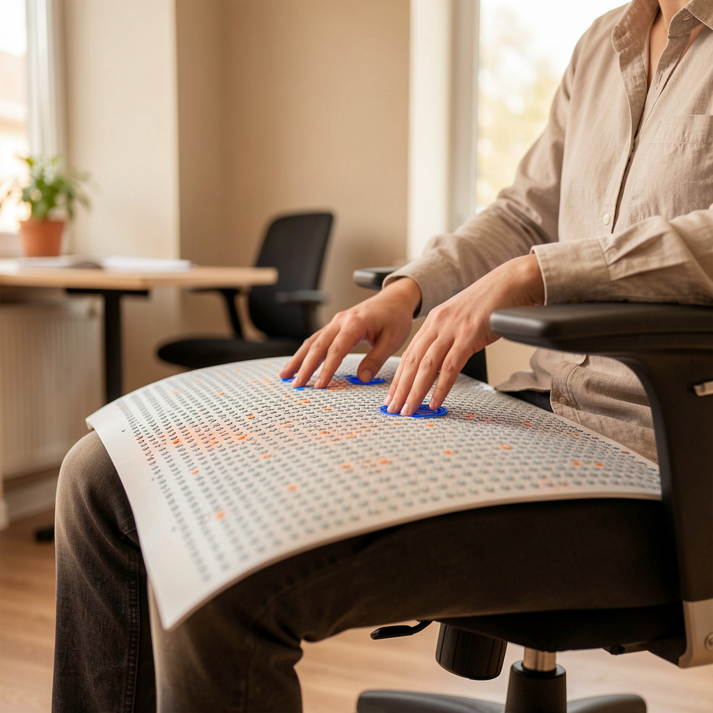 Pressure mapping system in ergonomic office chair