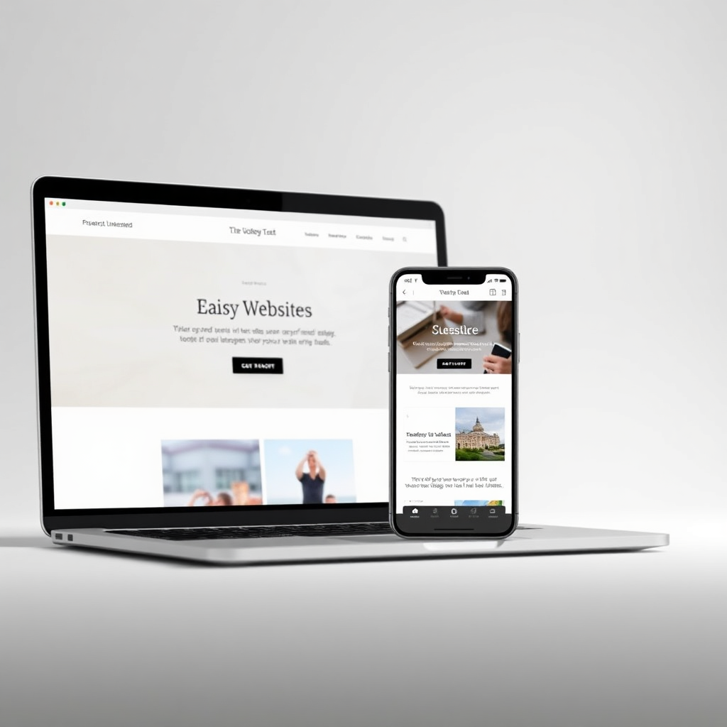 Website design on multiple devices, showing responsiveness