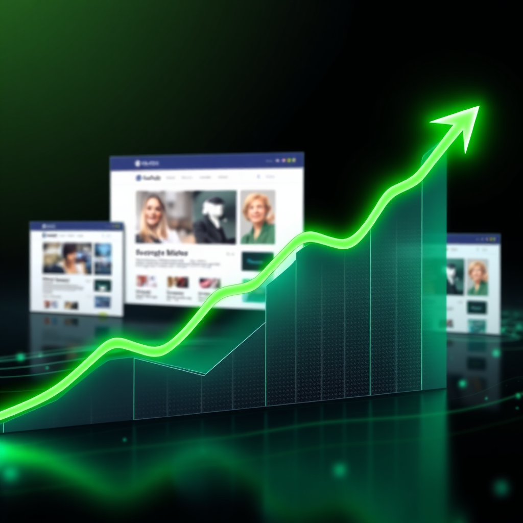 Graphic showing upward trend for website conversion rates
