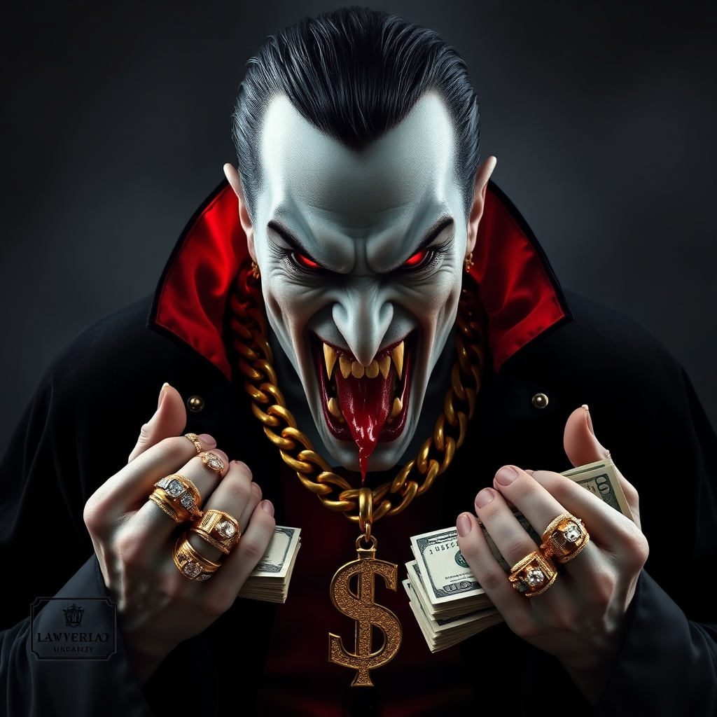 Vampire holding money