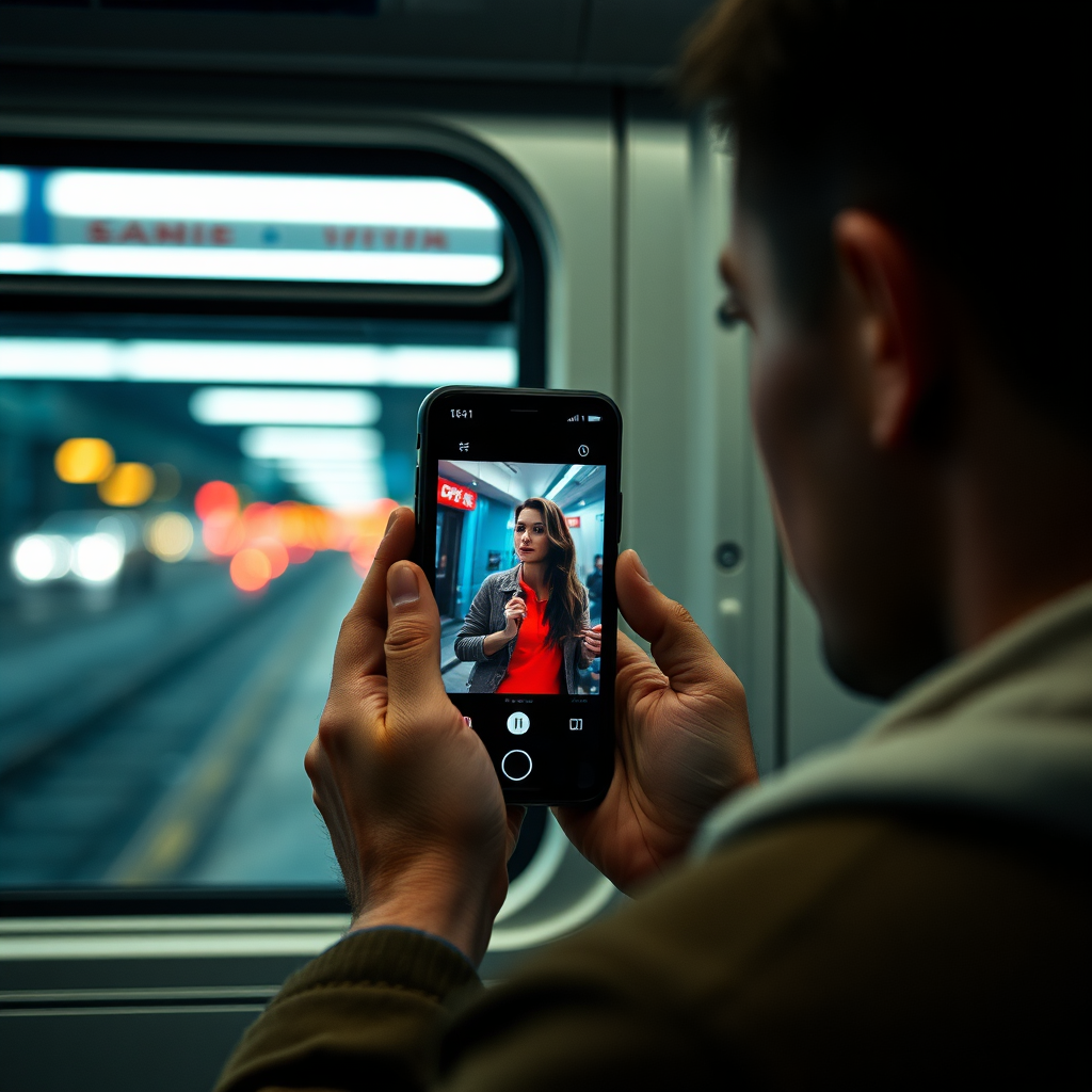 Person engaged with video on mobile