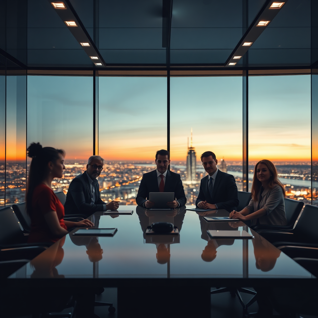 Corporate team meeting visual