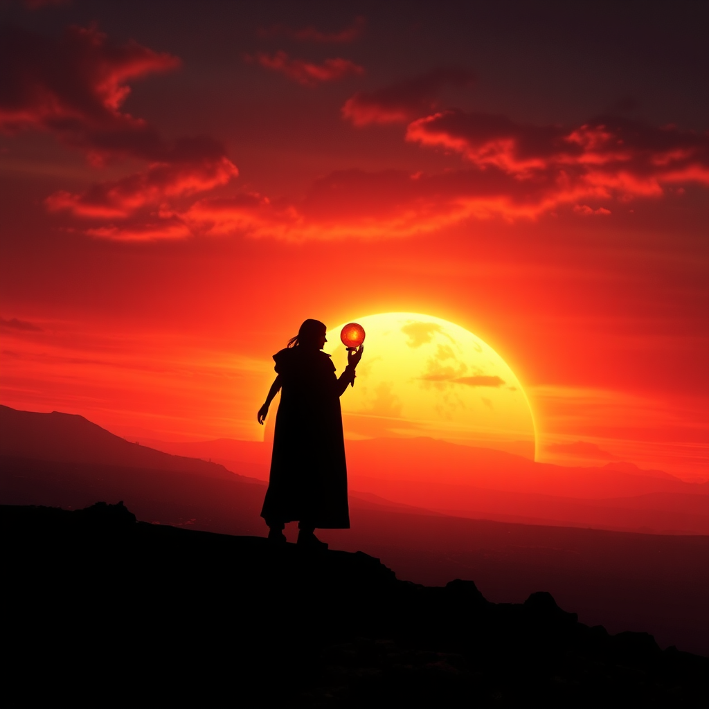 Alien Sunset Silhouette