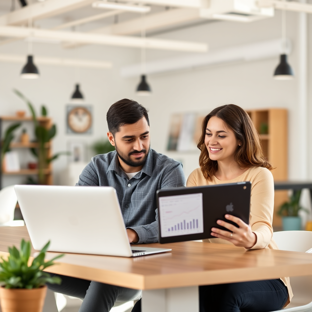 Team analyzing social media metrics