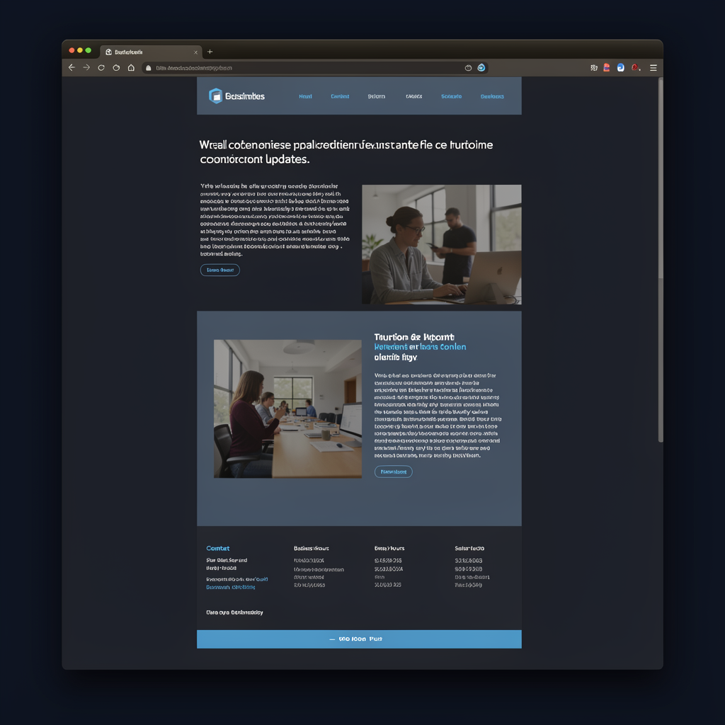 Business website before minor content updates