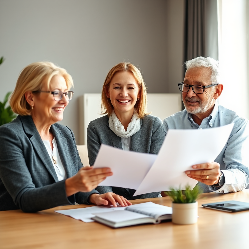 Financial advisor helping clients