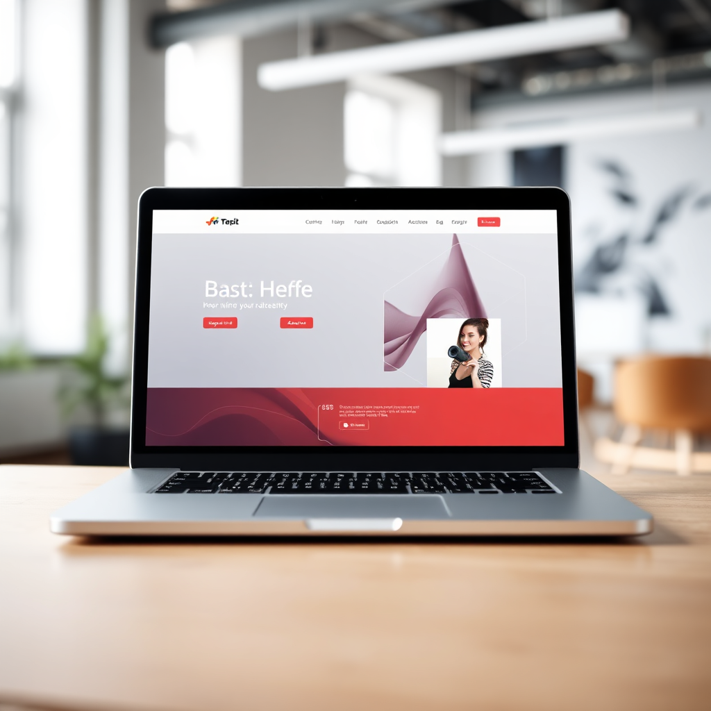 Professional web design on a laptop screen