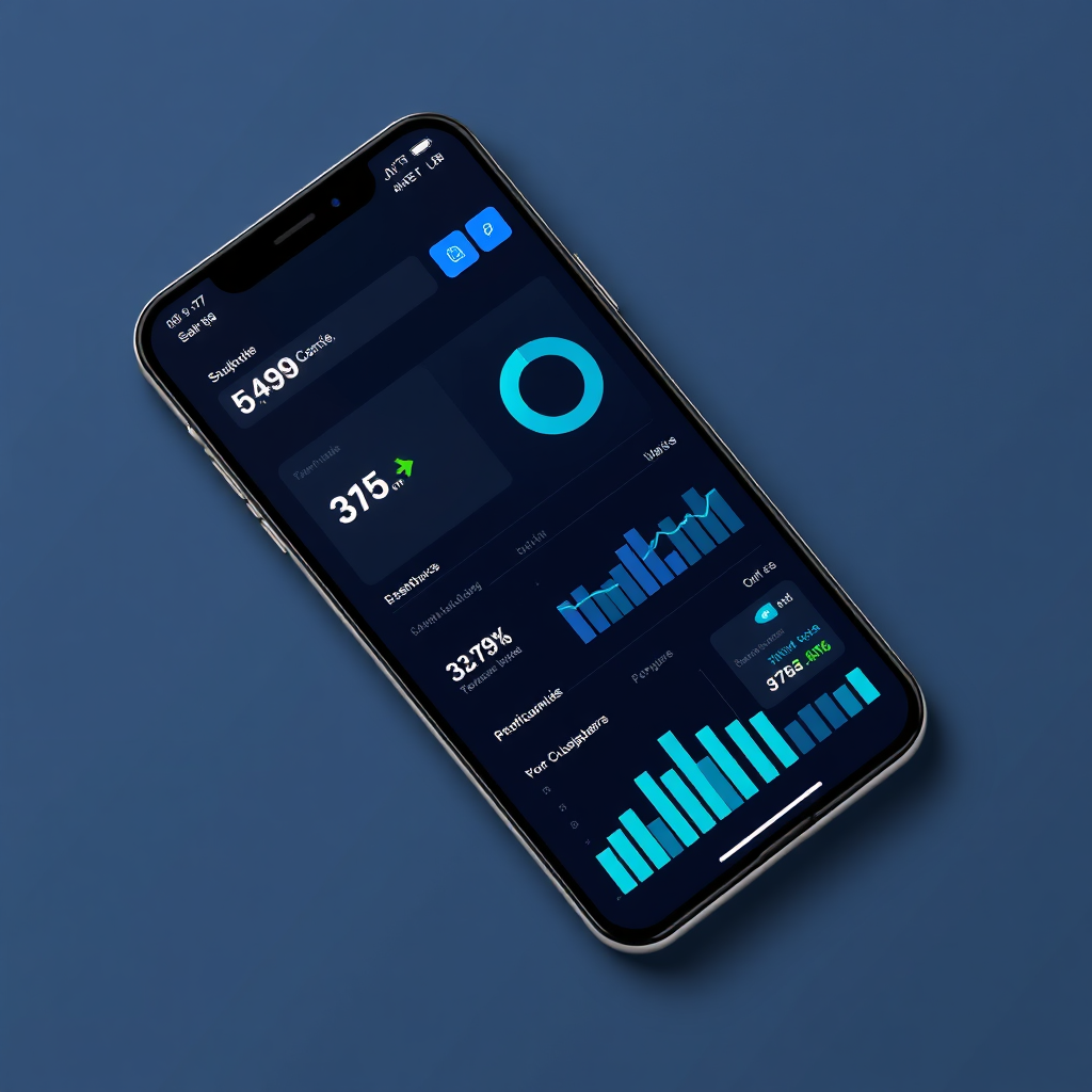 Modern mobile app UI dashboard mockup