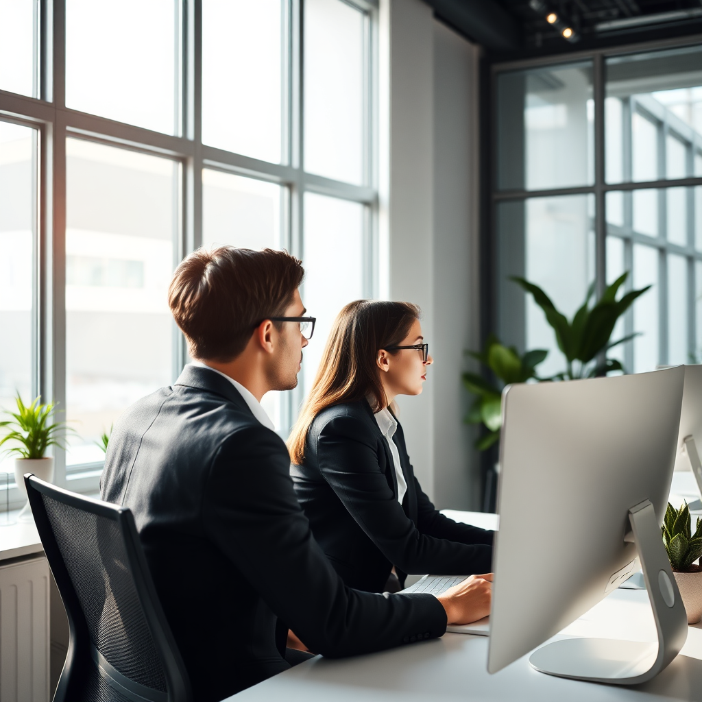 AVT team collaborating in a modern workspace