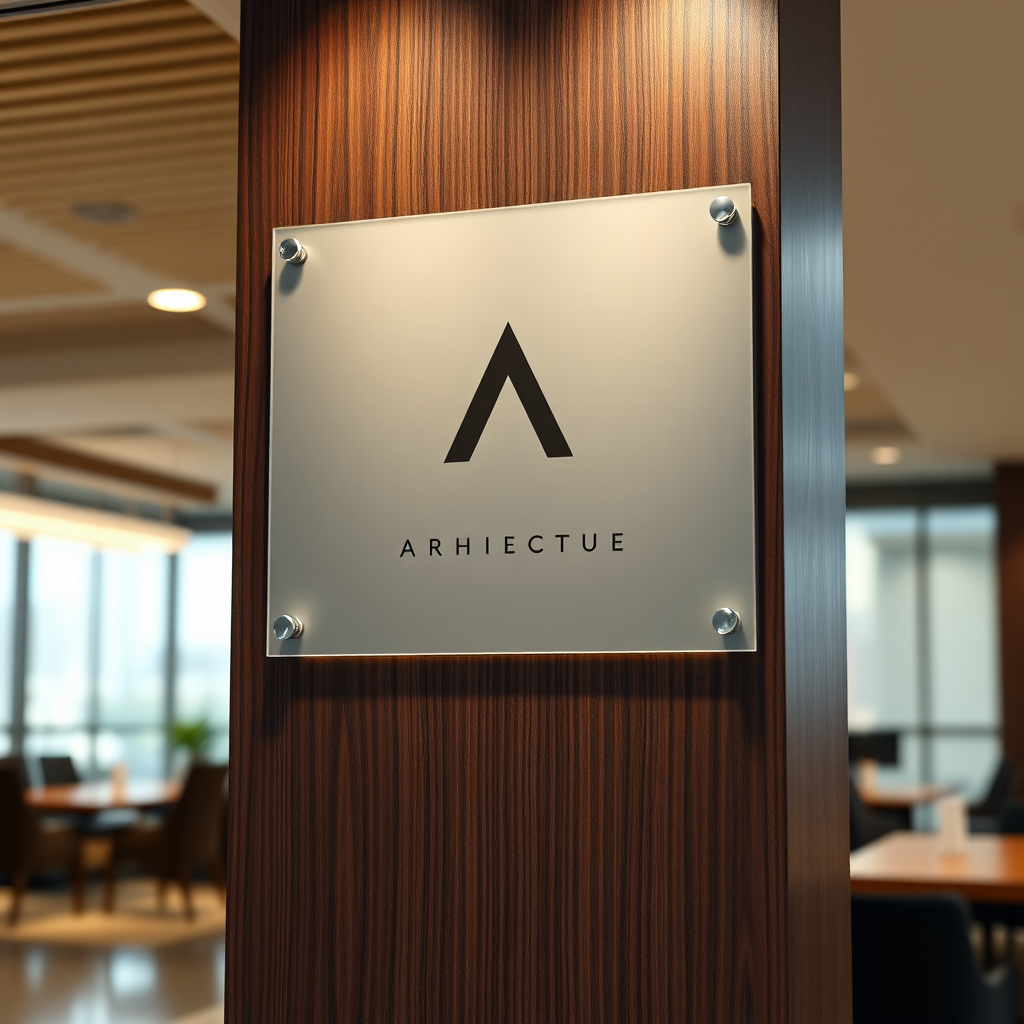 Logo on architectural signage
