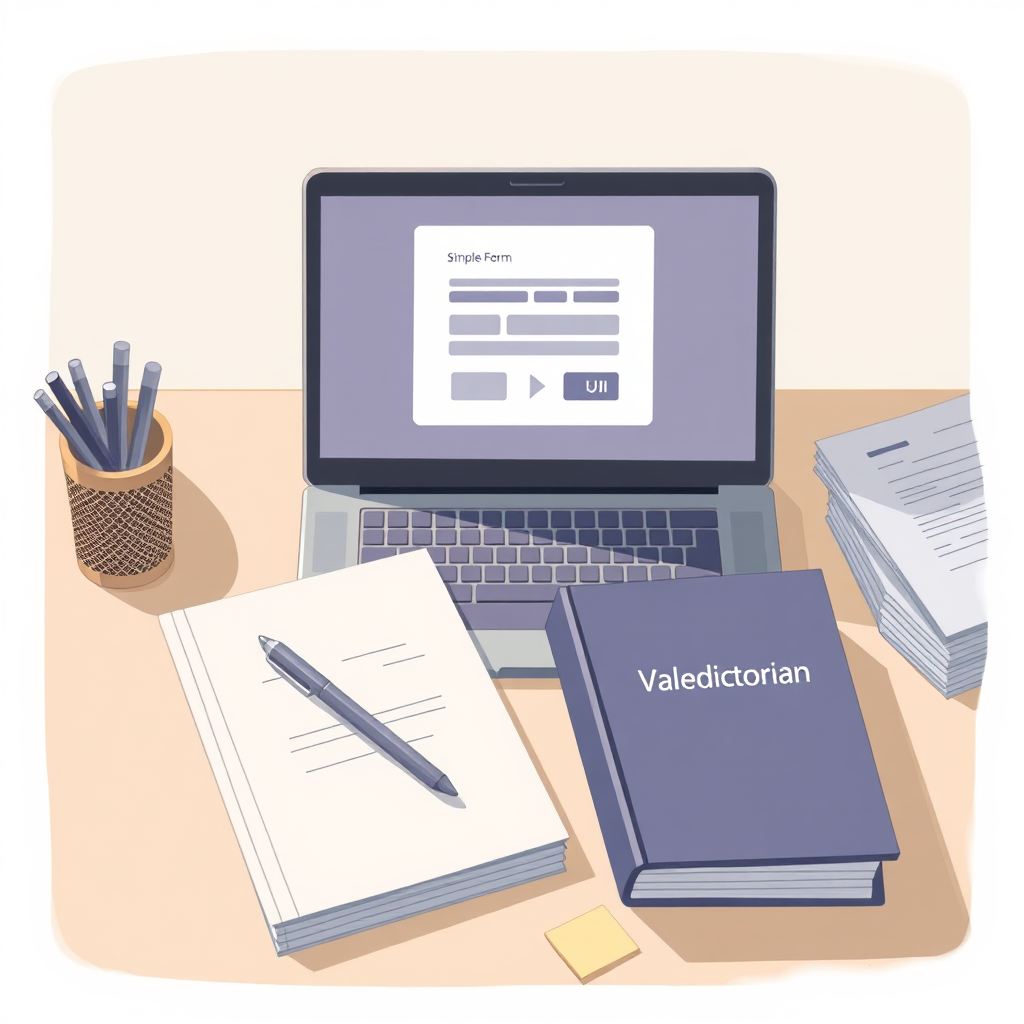 Desk with program kit materials