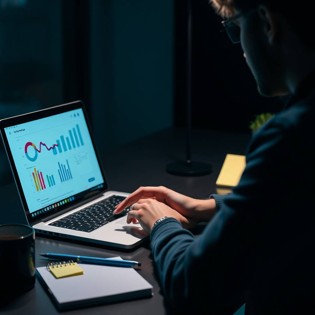 Search and content strategy visual with charts and clean typography