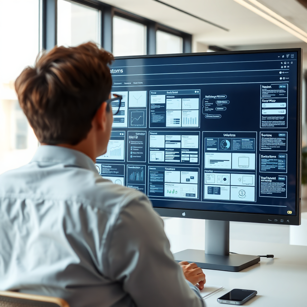 UX Designer working on wireframes