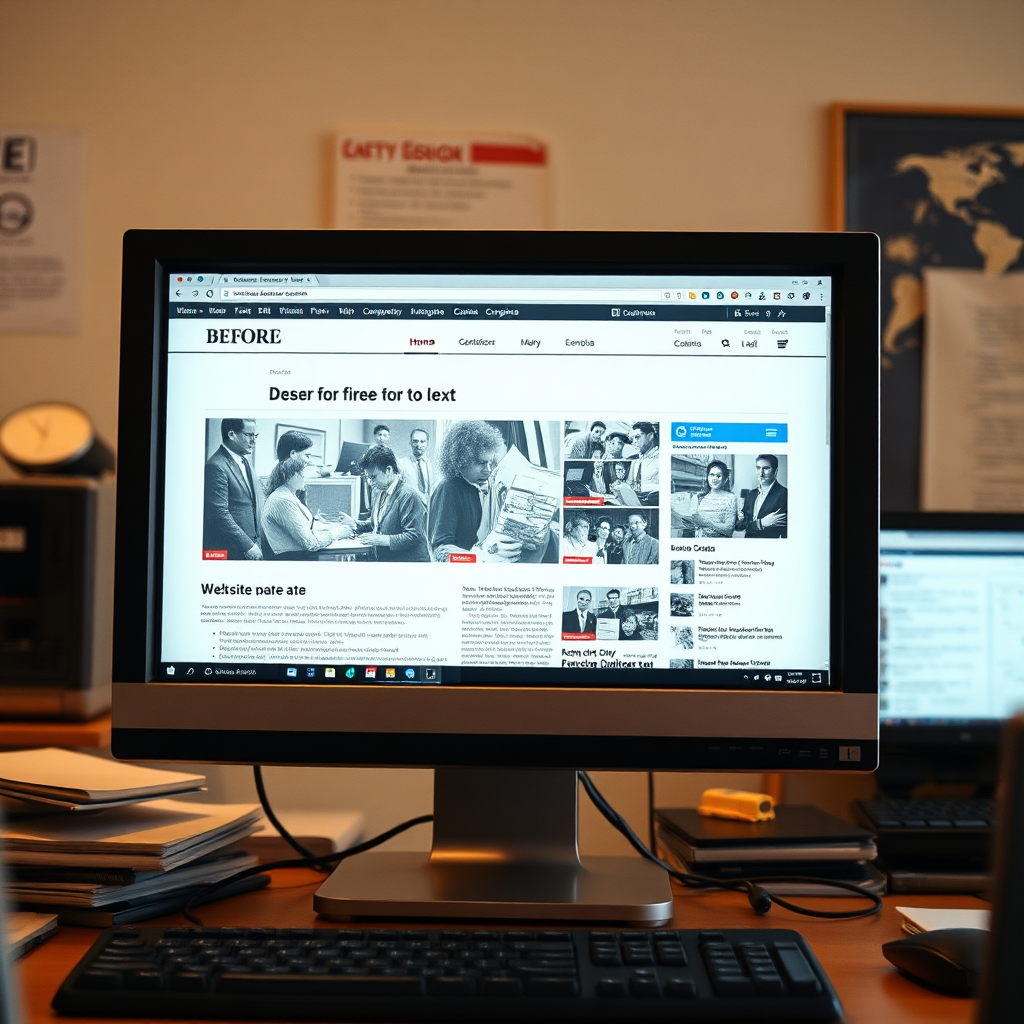 Legacy website design before modernization