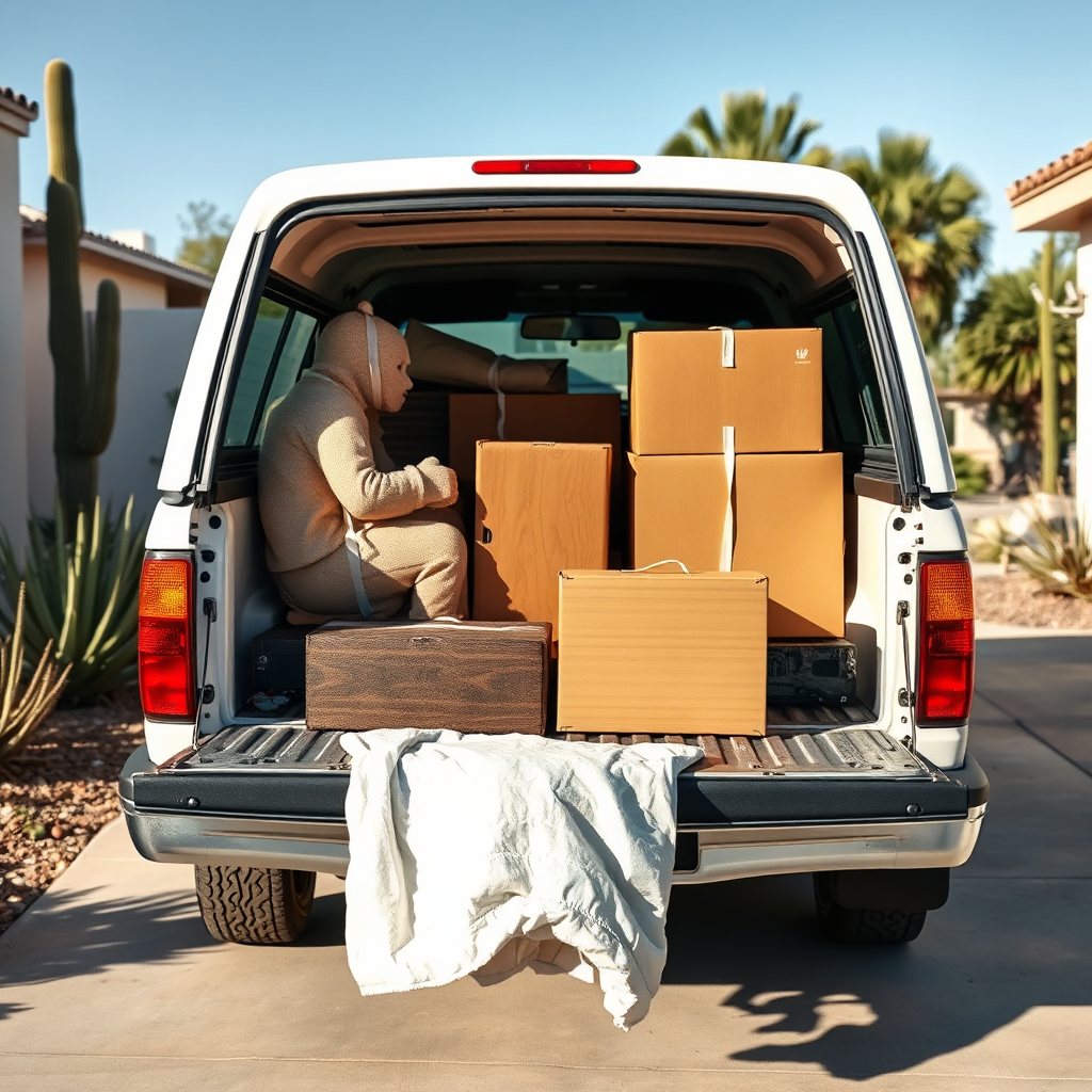 Clean junk removal load secured in a truck