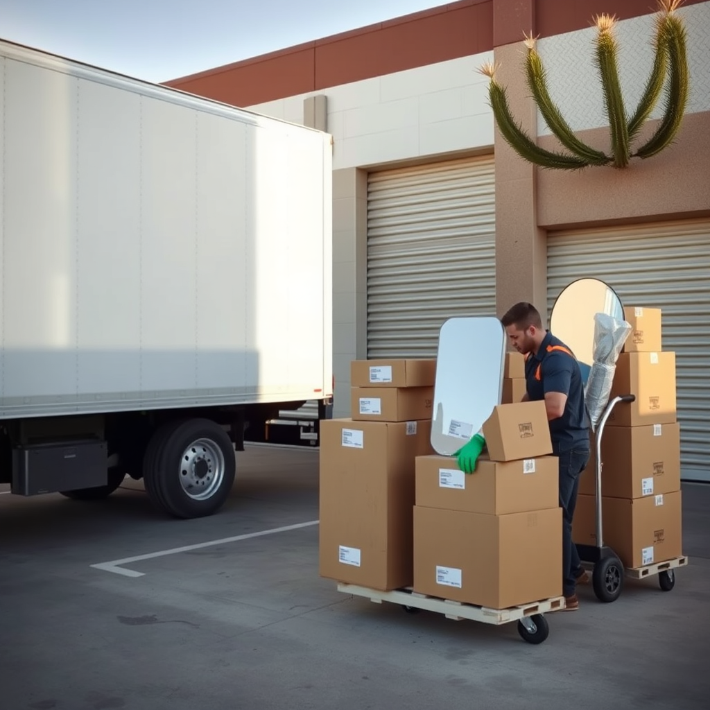 Mover organizing items outside a storage unit