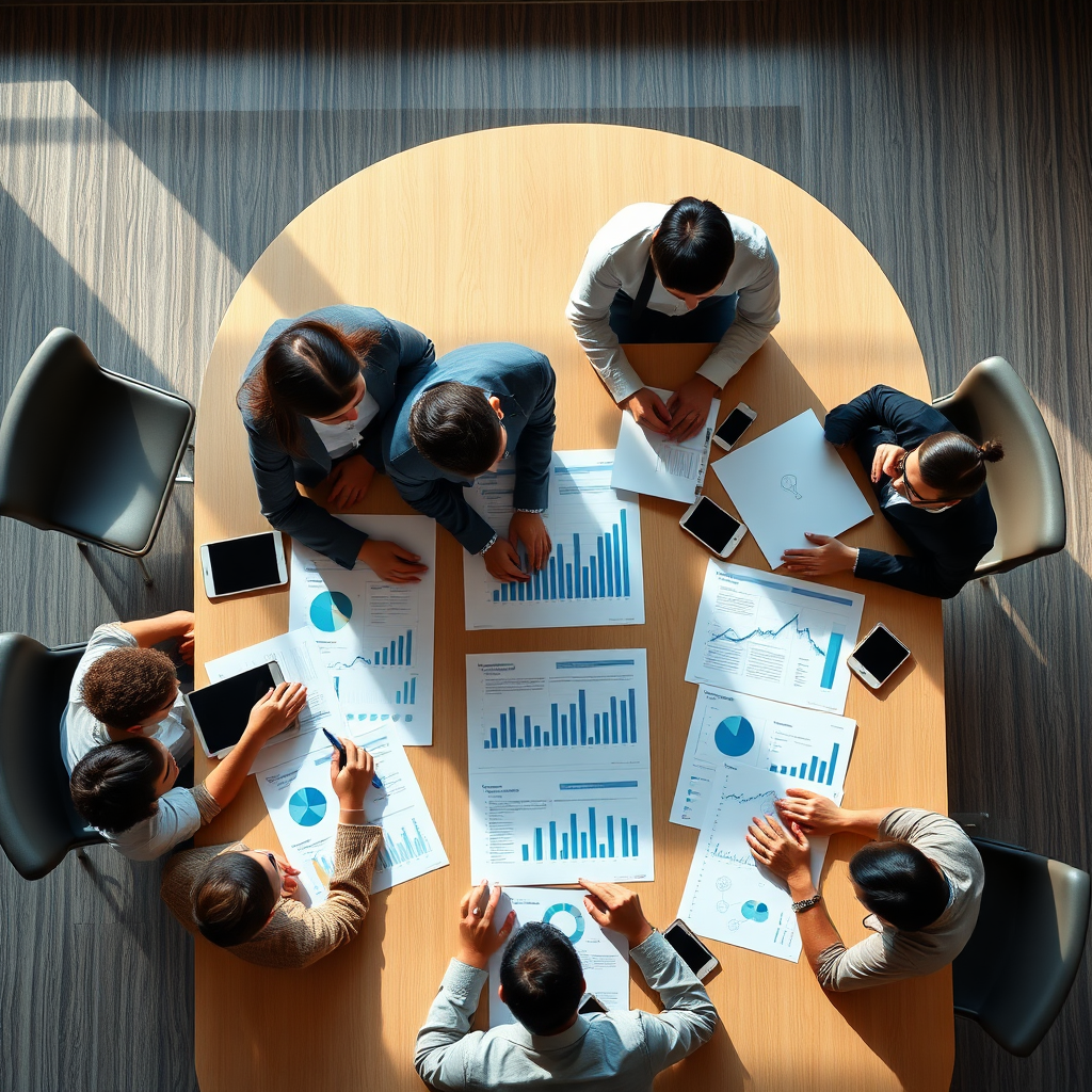 Team analyzing strategy