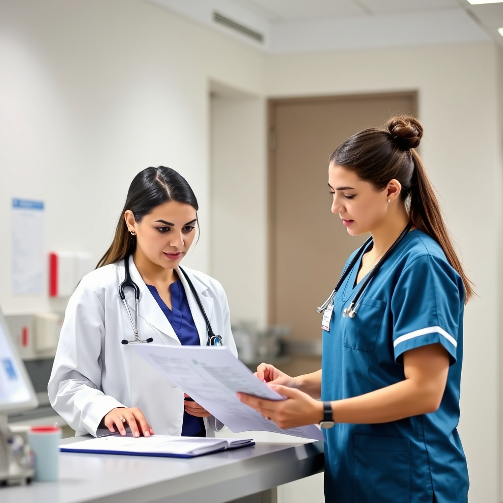 Healthcare professionals collaborating on patient discharge