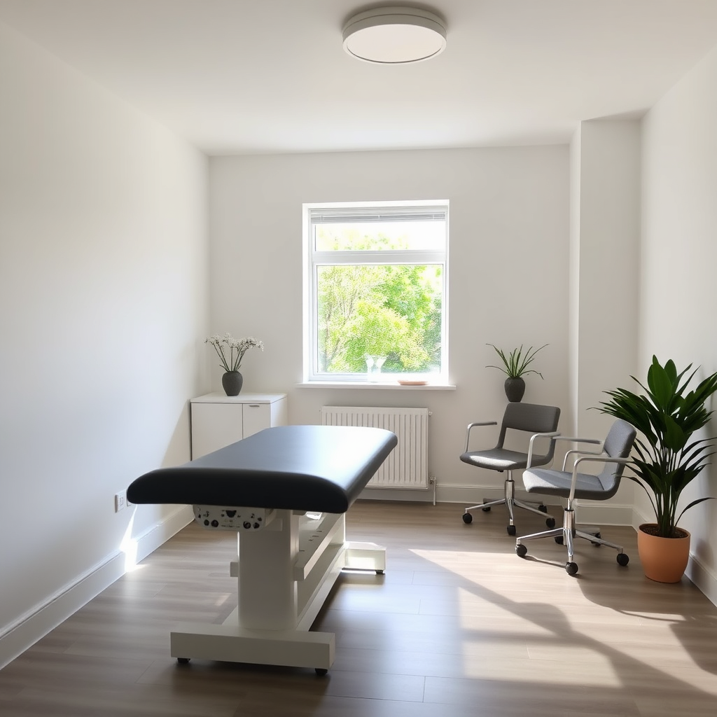 Modern and calming chiropractic clinic interior
