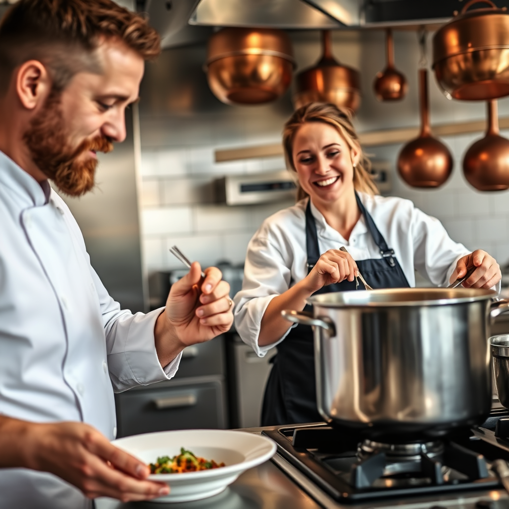 HAZ chefs meticulously preparing a dish