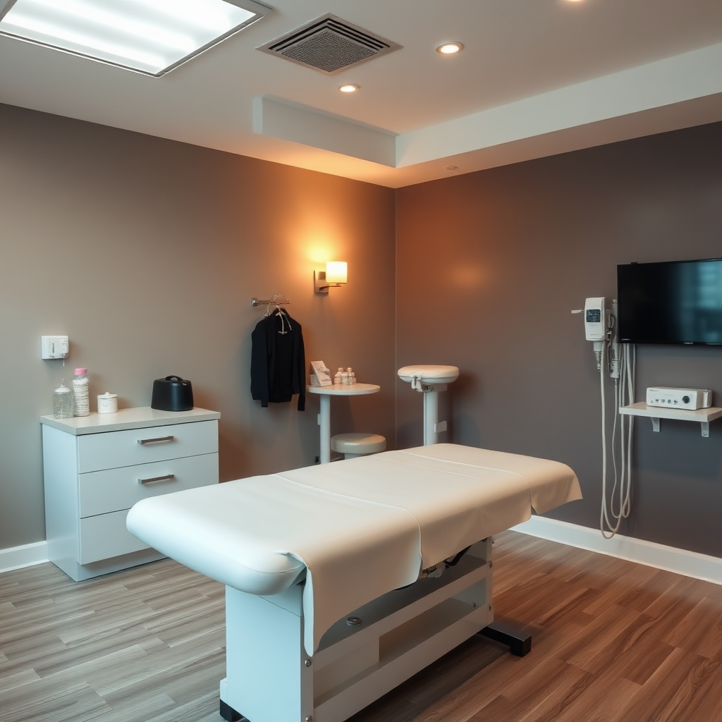 Interior of a chiropractic treatment room