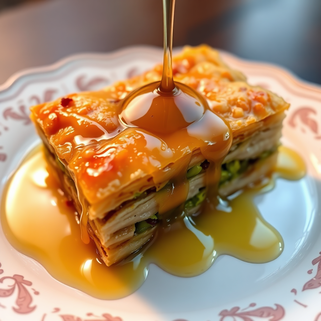 Pistachio Baklava dessert