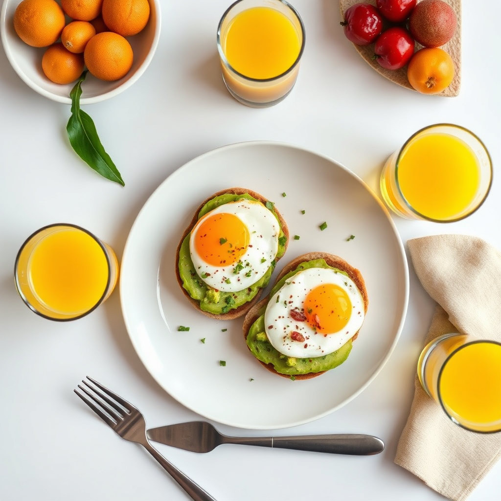 Brunch flat lay at Olea Social