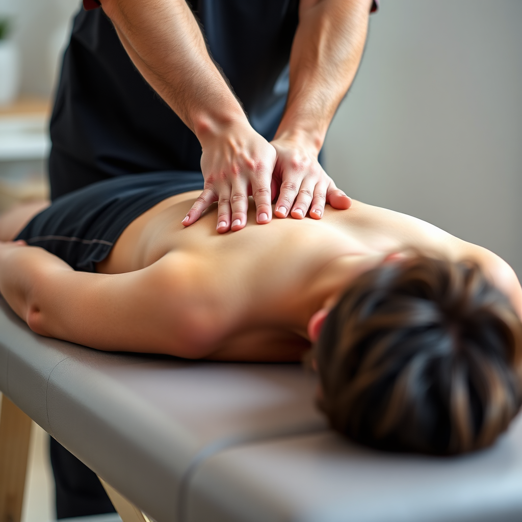 Chiropractor treating back pain