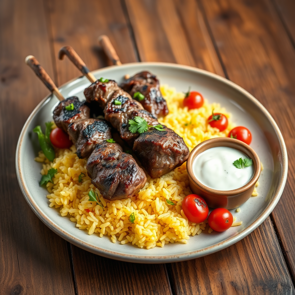 Grilled lamb shish kebab