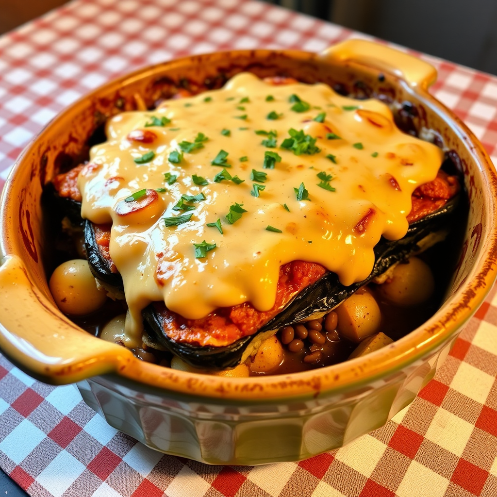 Hearty vegan moussaka