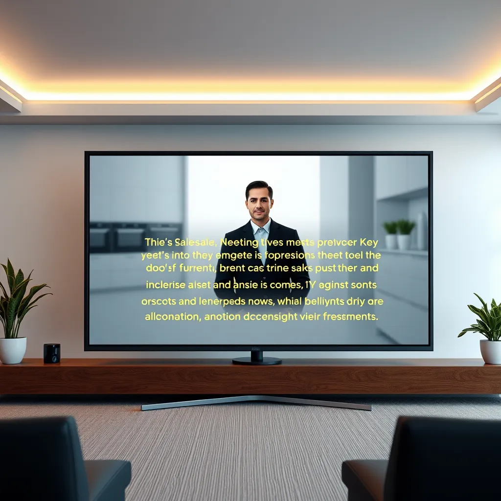A modern, minimalist video screen showcasing a video sales letter. The video features a professional speaker delivering a clear, concise sales message, emphasizing the key benefits and highlighting a strong call to action.  The background is a clean, professional setting with subtle visual elements reinforcing the message. 