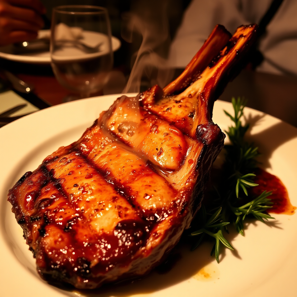 Grilled lamb chops dish