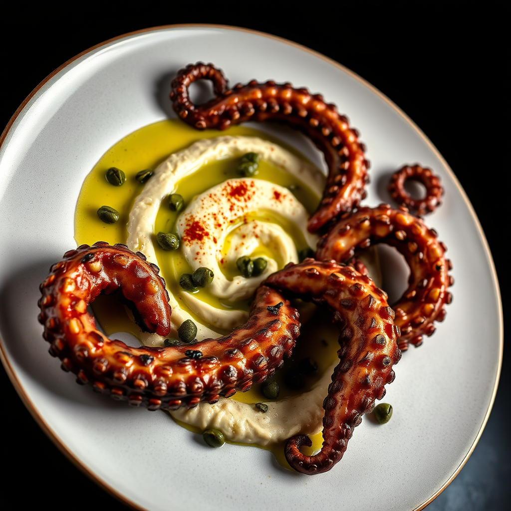 Signature grilled octopus dish