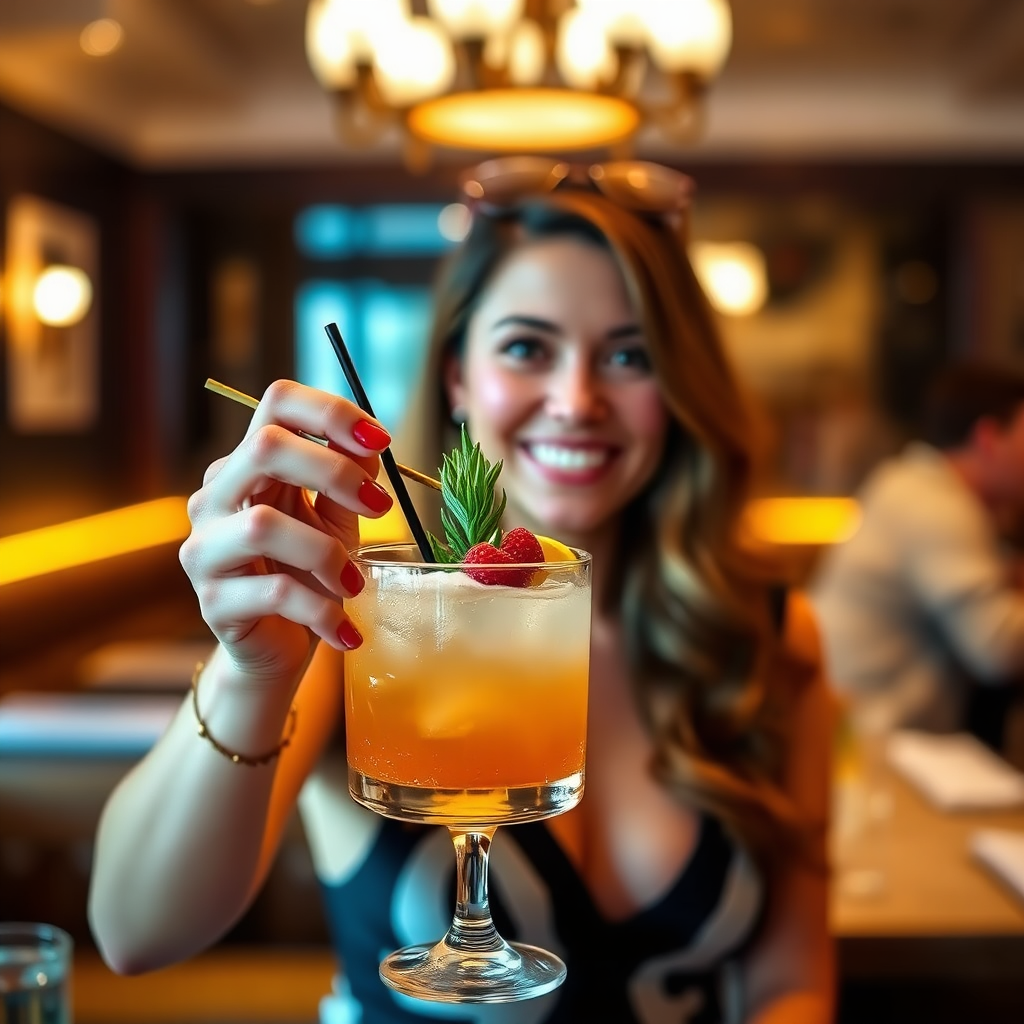 Guest enjoying a cocktail