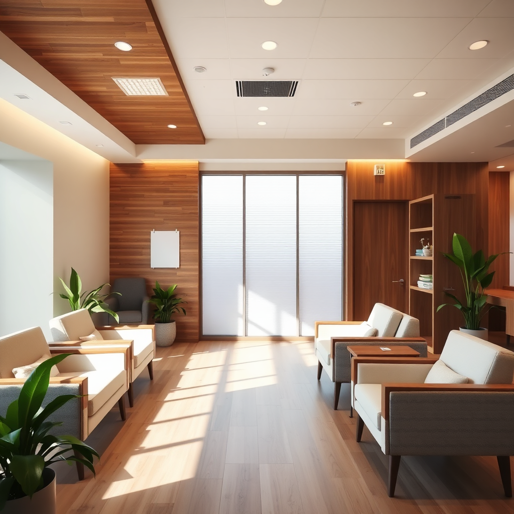Modern and welcoming clinic interior reception area