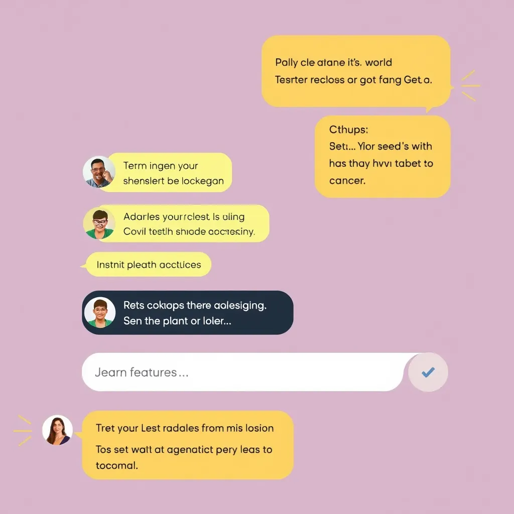 A close-up shot of a person's hand interacting with a webinar interface on a tablet. The screen shows a live chat with multiple participants asking questions and sharing comments. The person is smiling and actively engaging with the content.